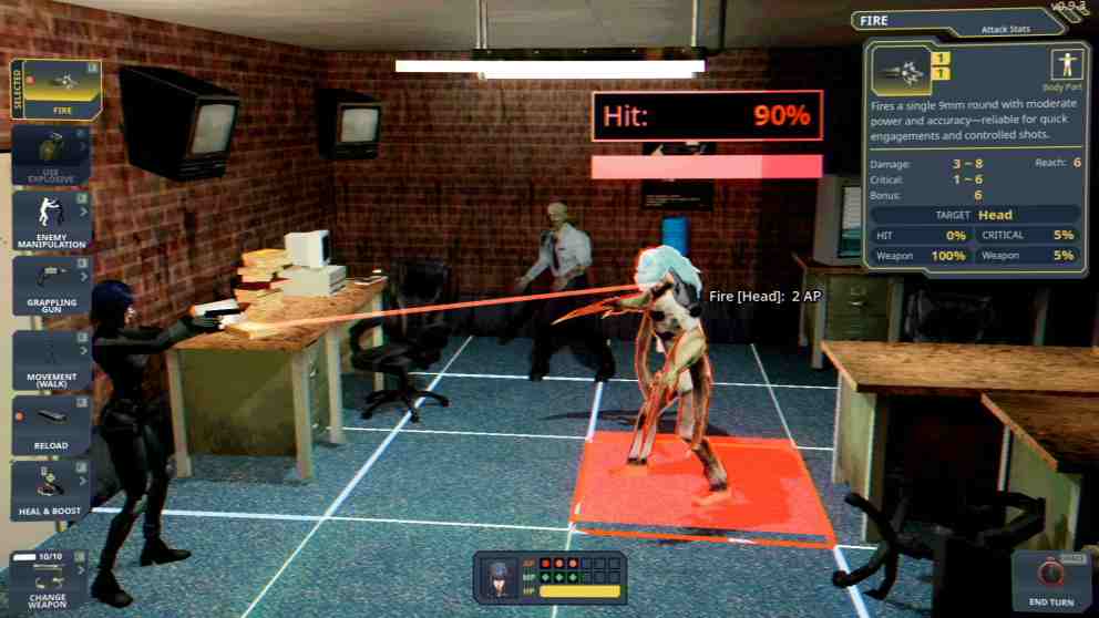 90년대 서바이벌 호러의 향수를 자극하는 저해상도 3D 그래픽과 턴제 전략 전투가 특징 | image© Team Vultures