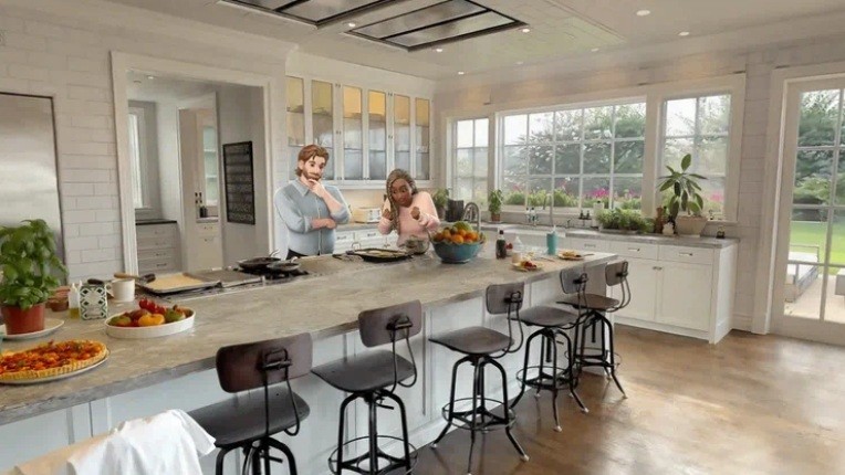 메타의 새로운 기능은 물리적 공간을 스캔하여 스마트폰과 VR 헤드셋 사용자 모두가 함께 즐길 수 있는 가상 모임 공간으로 변환한다 | image© meta