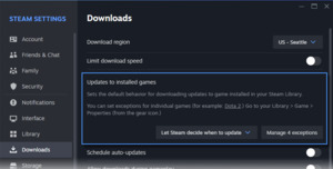 스팀 클라이언트 업데이트, 다운로드 관리 강화